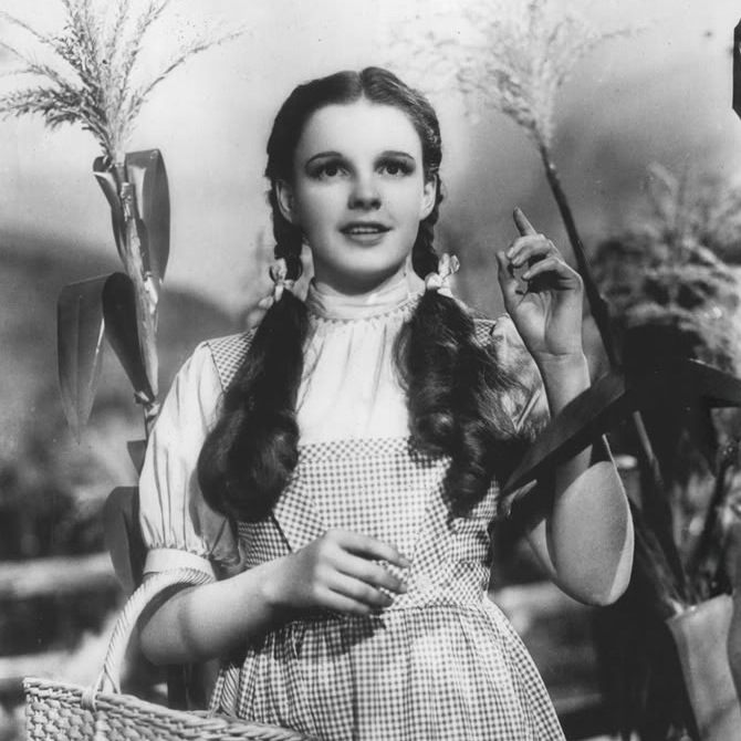 Judy Garland as Dorothy in <em>The Wizard of Oz</em>.