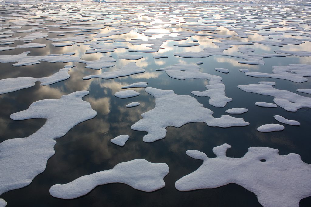 Arctic sea ice patterns, from NASA's two-year study of how changing conditions are affecting the Arctic. 