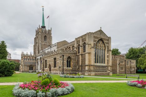 At Chelmsford Cathedral, the modern St Peter is visible in the center.