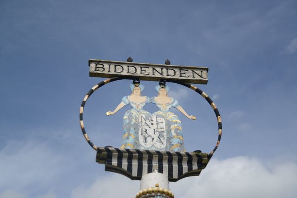 The Biddenden Maids sign