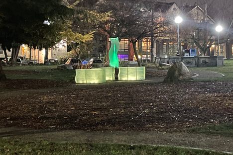 The Ribbons of Light at night.