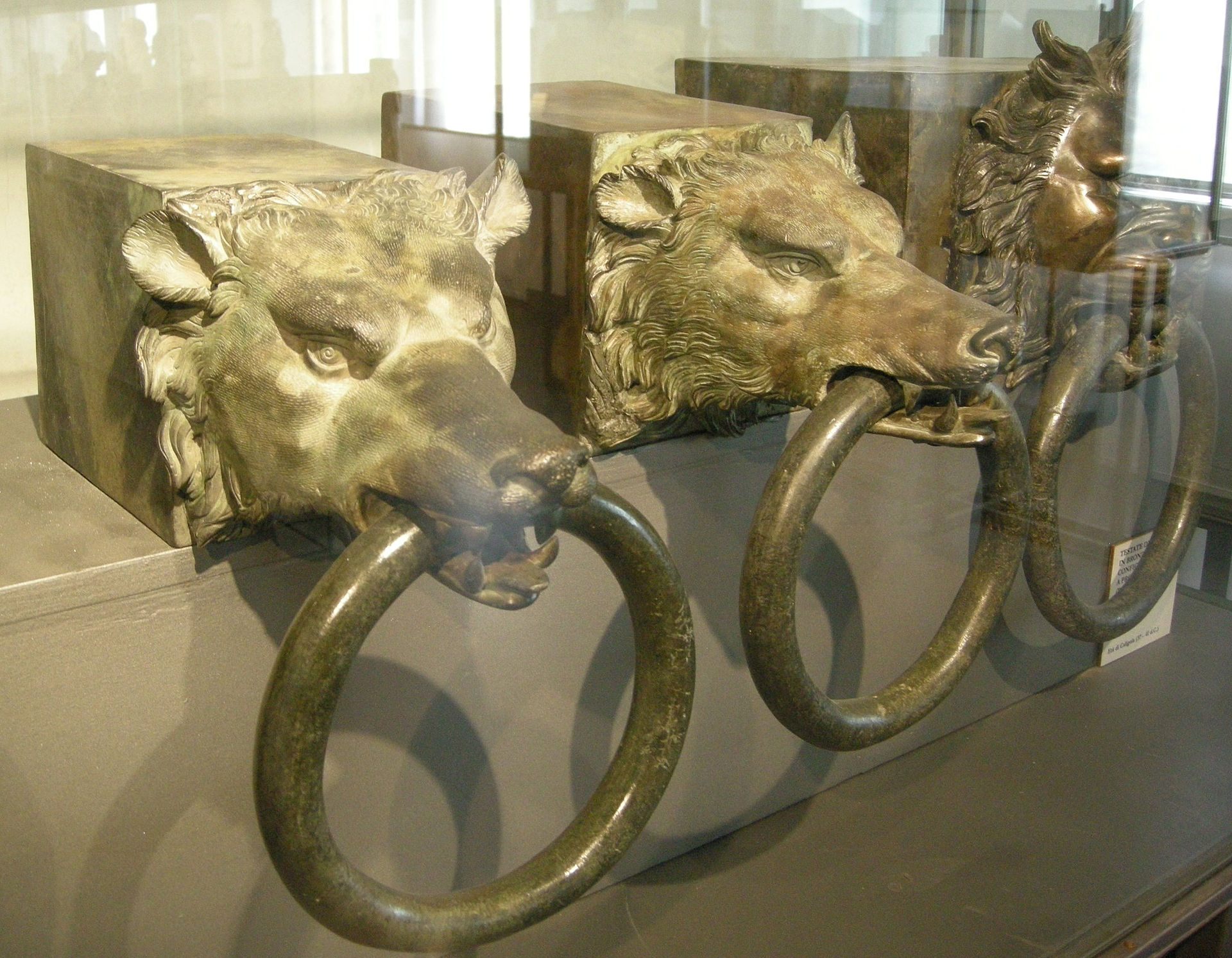 Ornately decorated brass rings from one of Caligula's pleasure ships.