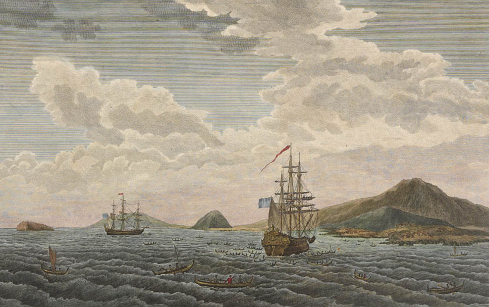 A 1798 engraving depicts <em>L'Astrolabe</em> and <em>La Boussole</em>.