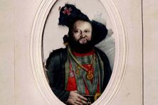 This 19th-century cobweb painting depicts a wealthy Austrian gentleman.