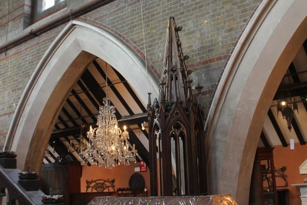 Vaulted arches in the church.