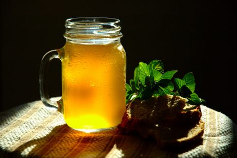 Kvass is made at home by fermenting black or rye bread in water with a mixture of sugar, yeast, and other household ingredients.