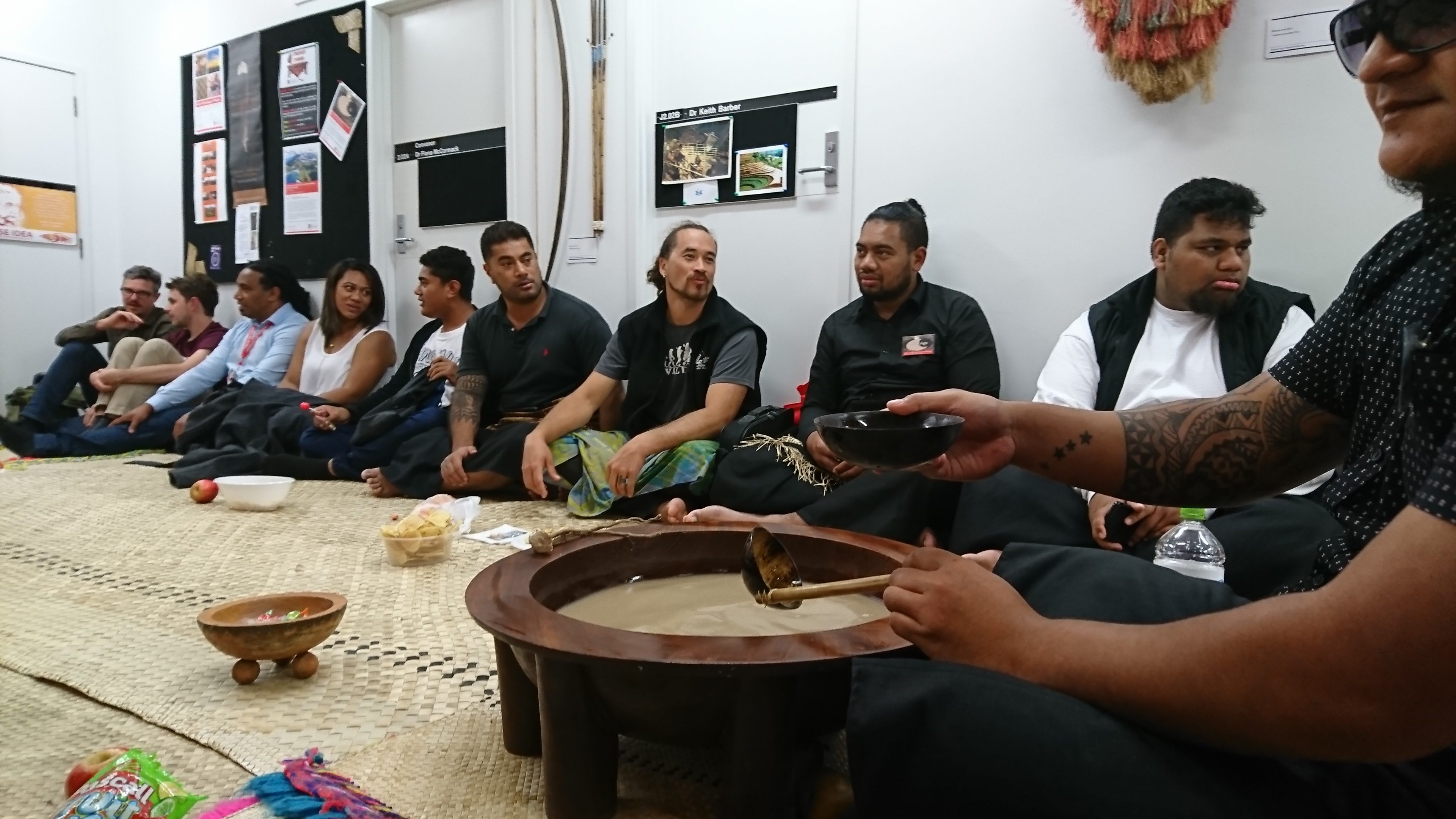 A workshop featuring traditional kava at the University of Waikato, New Zealand.