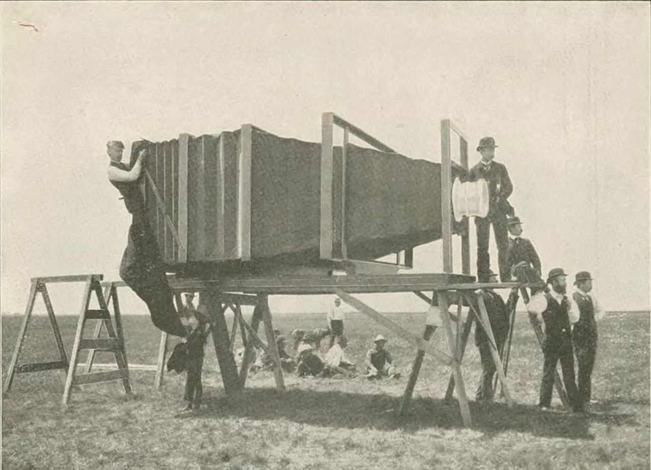 George R. Lawrence and his 1,400-pound camera. 