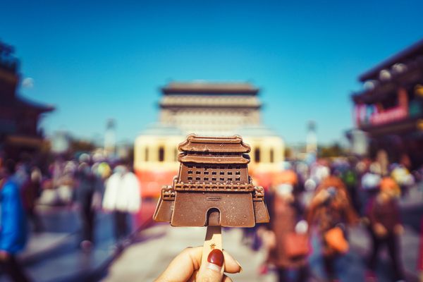 The Front Gate of Beijing's City Wall, as rendered in ice cream.