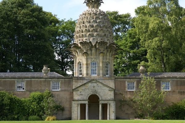 One of the grander uses of a pineapple motif, at Dunmore House in Scotland.