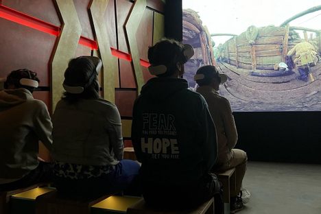 A vivid virtual reality experience recreates the life of a soldier.