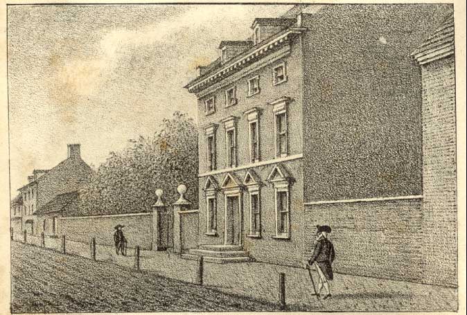 Washington's Philadelphia residence, as depicted by William L. Breton.