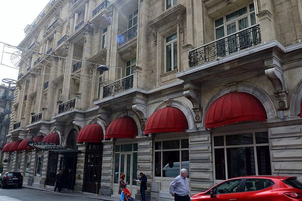The hotel entrance.