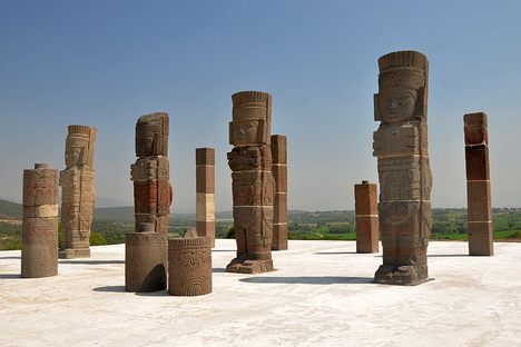A view of the fearsome Giants of Tula. 