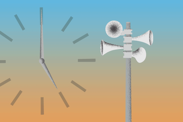 The "5 pm chime" can include music, civic announcements, and more. 