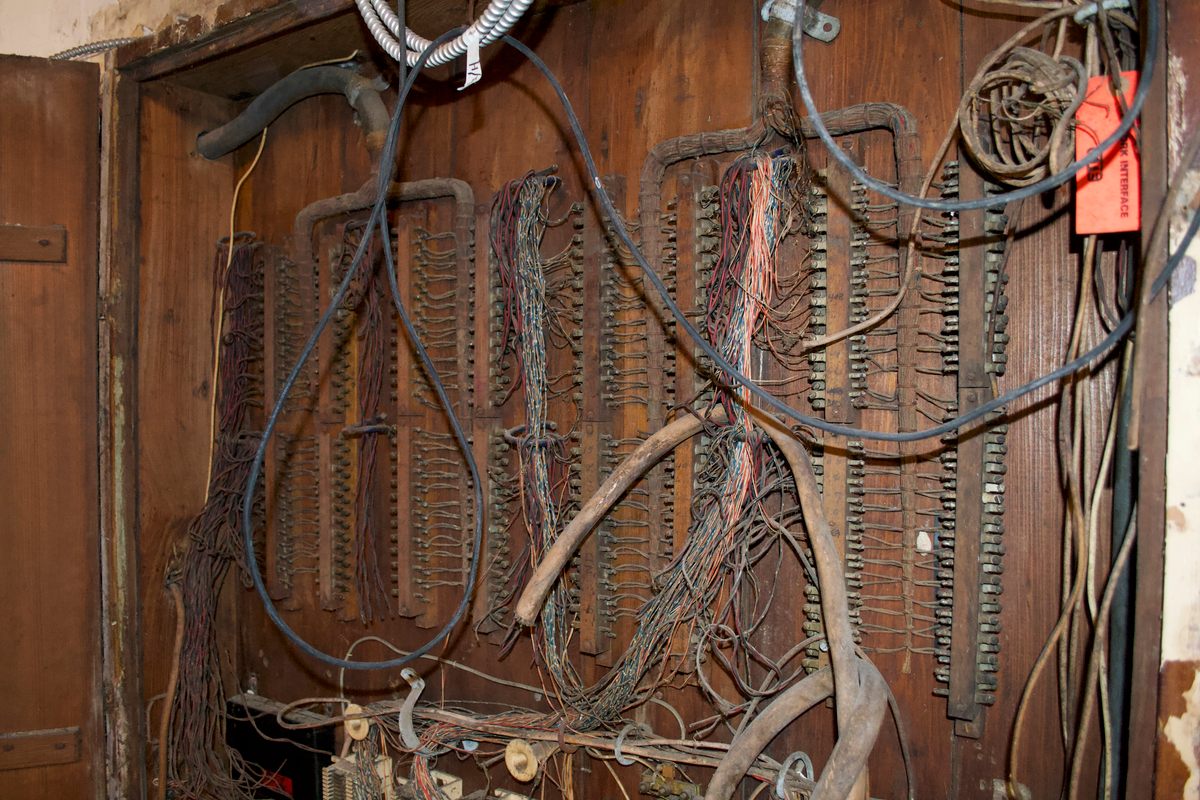 The hotel's original switchboard was back there, too.