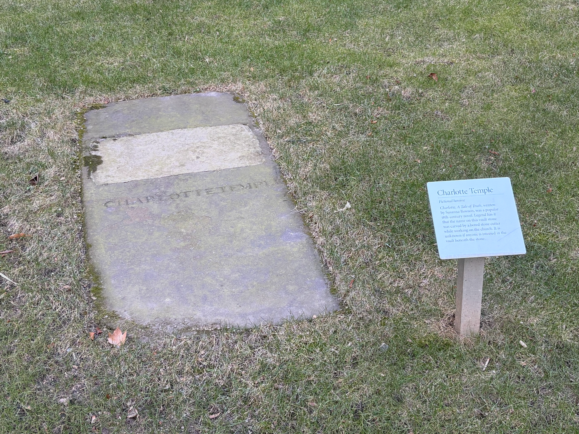 Charlotte Temple’s grave