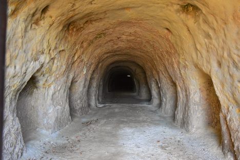 One of the entrances of the military factory tunnel.
