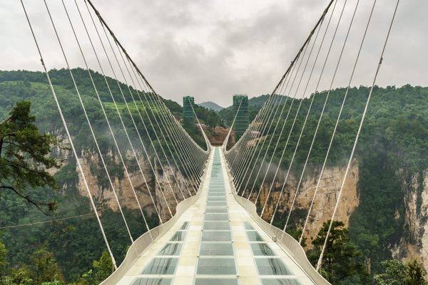 The newest glass bridge in Zhangjiajie Park.