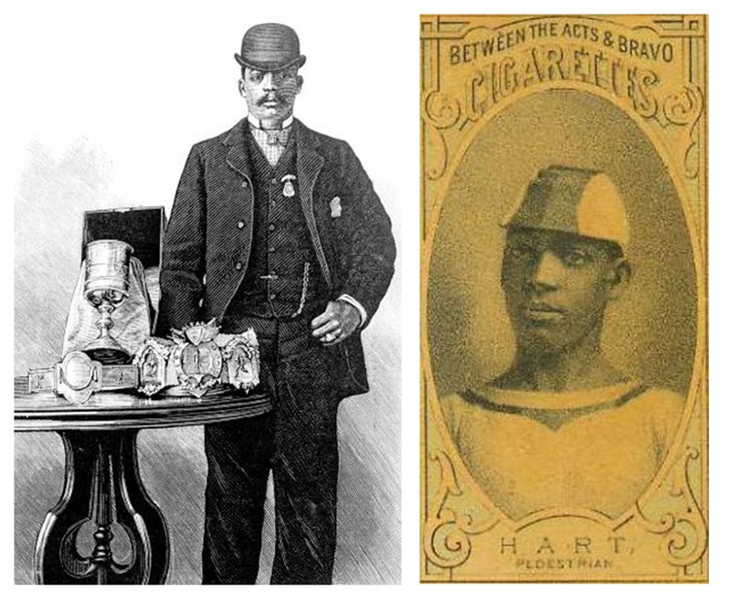 Left: Frank Hart with the O'Leary belt. Right: Frank Hart as he appeared on the Bravo Cigarettes collectible card.