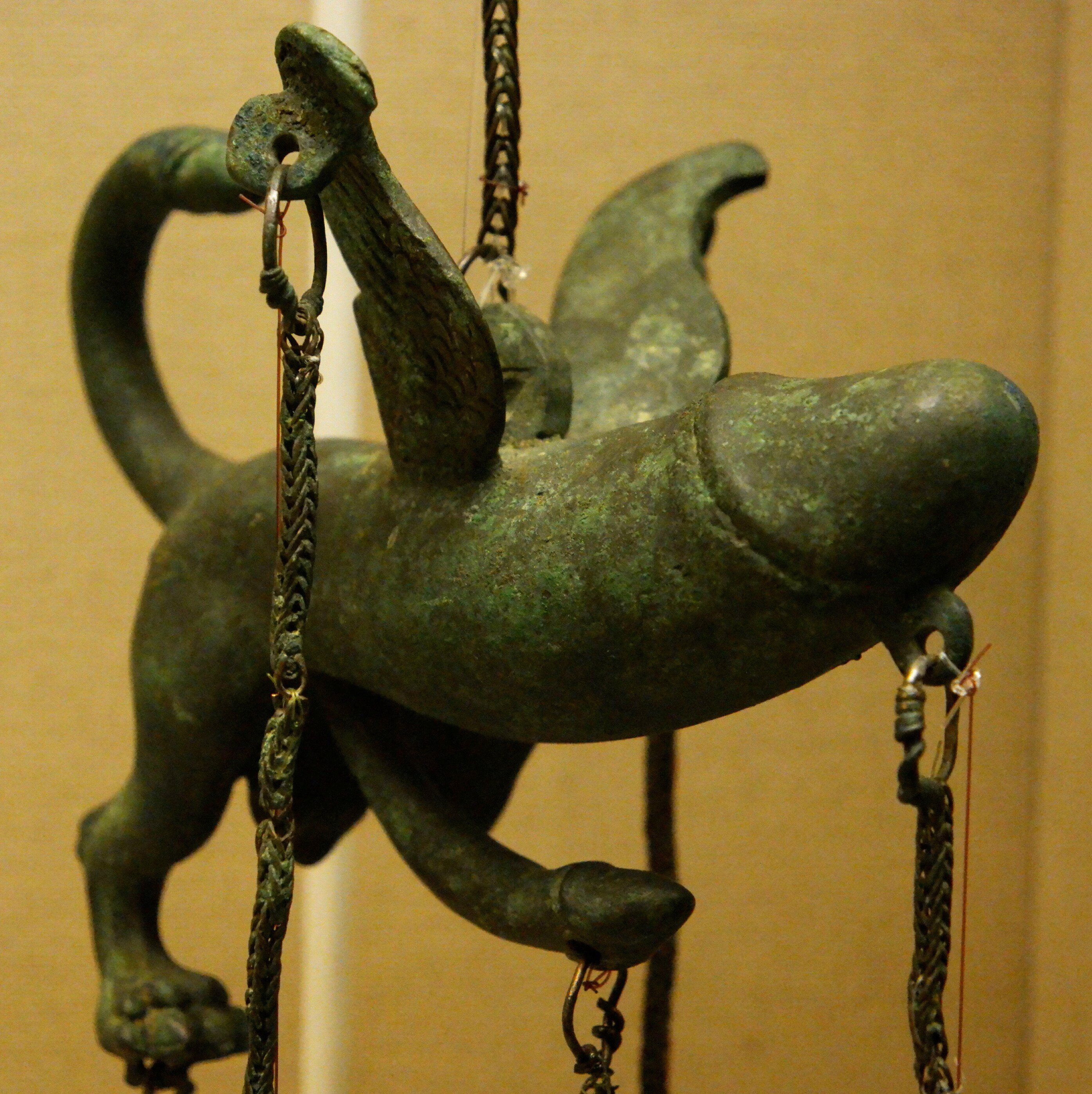A winged phallus at the British Museum in London