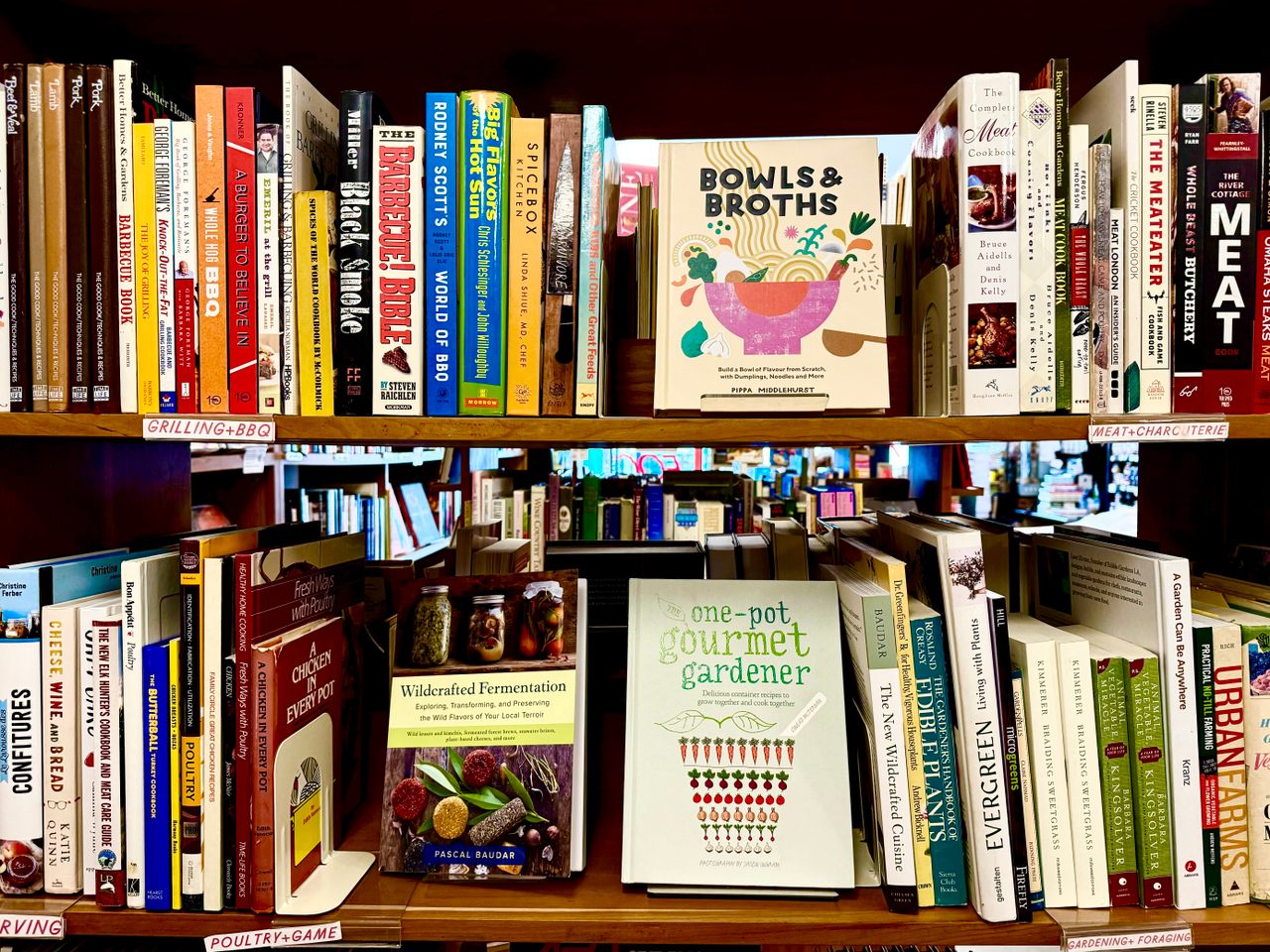 Archestratus is packed with both new and vintage cookbooks. 