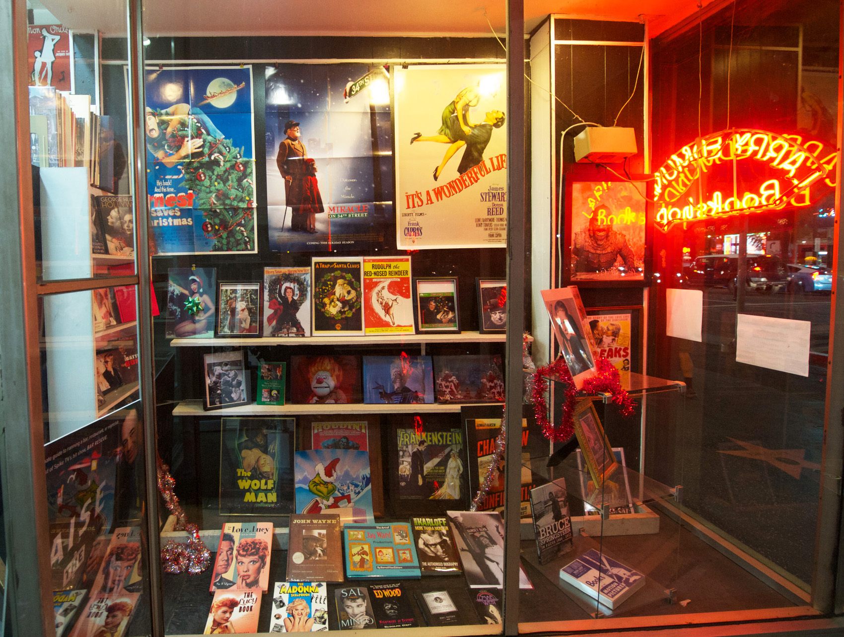 The Hollywood glow of the Larry Edmunds Bookshop.