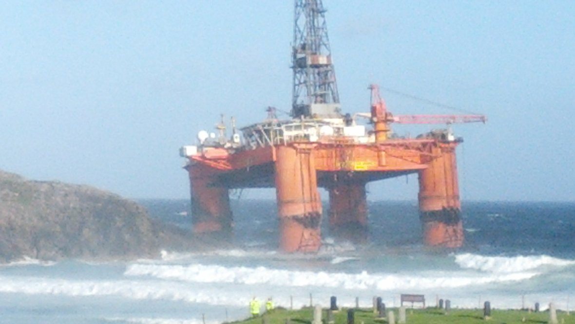 Shady Oil Rig A Massive Oil Rig Has Washed Up on a Beach in Scotland