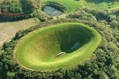An aerial view of the Sky Garden's crater and central altar
