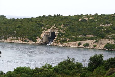 The entrance to the submarine dock. 