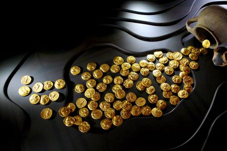 A hoard of gold coins from Epidaurus, 3rd century BCE.