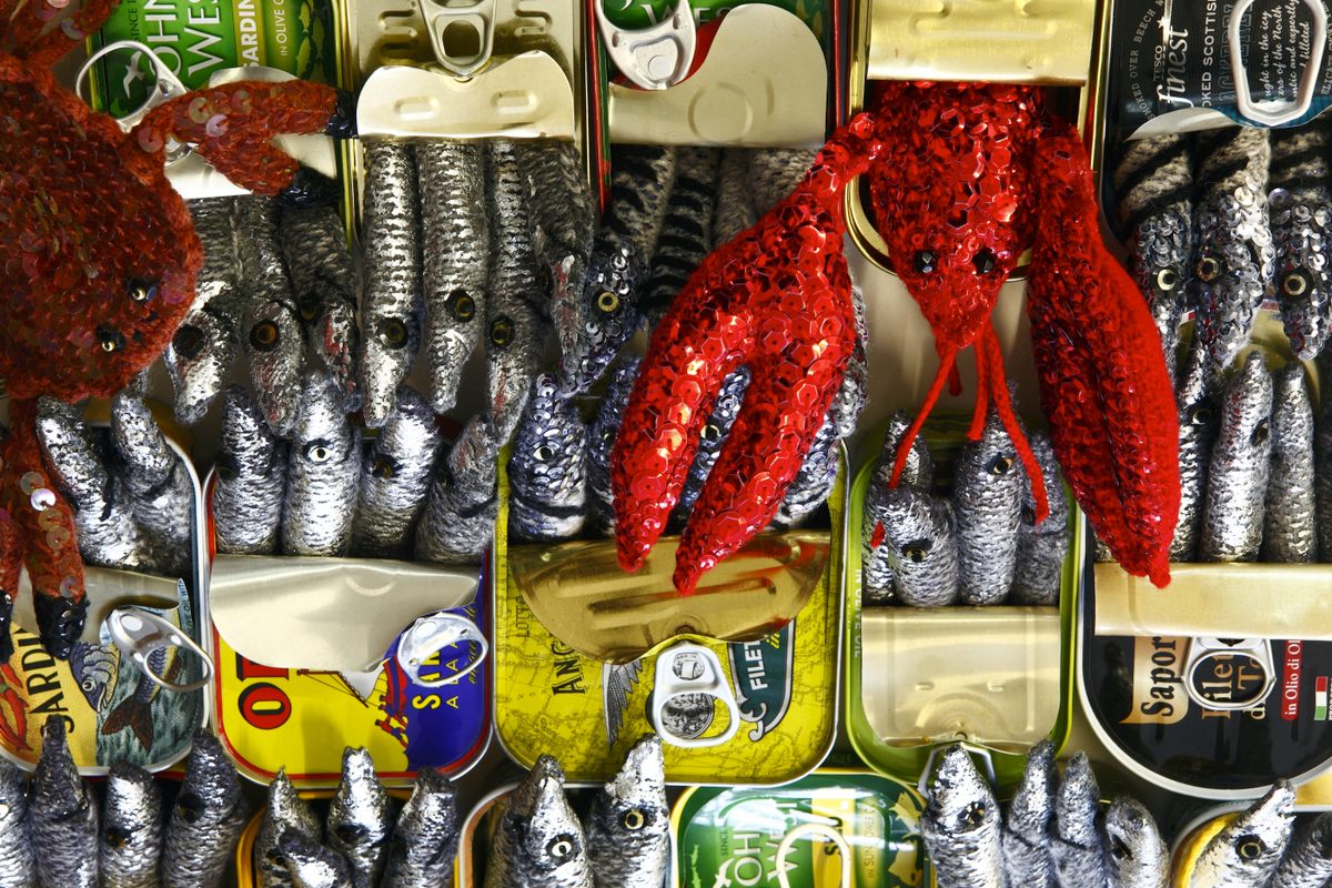 Sardines and sparkles.