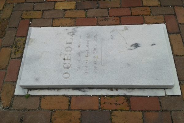 Osceola's grave at Fort Moultrie