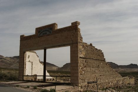 The ruins of a general store in Rhyolite, one of Nevada's better known ghost towns.