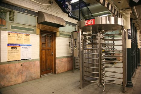 "NYC Wall St station" by Daniel Schwen - Own work. Licensed under CC BY-SA 4.0 via Wikimedia Commons - https://commons.wikimedia.org/wiki/File:NYC_Wall_St_station.jpg#/media/File:NYC_Wall_St_station.jpg
