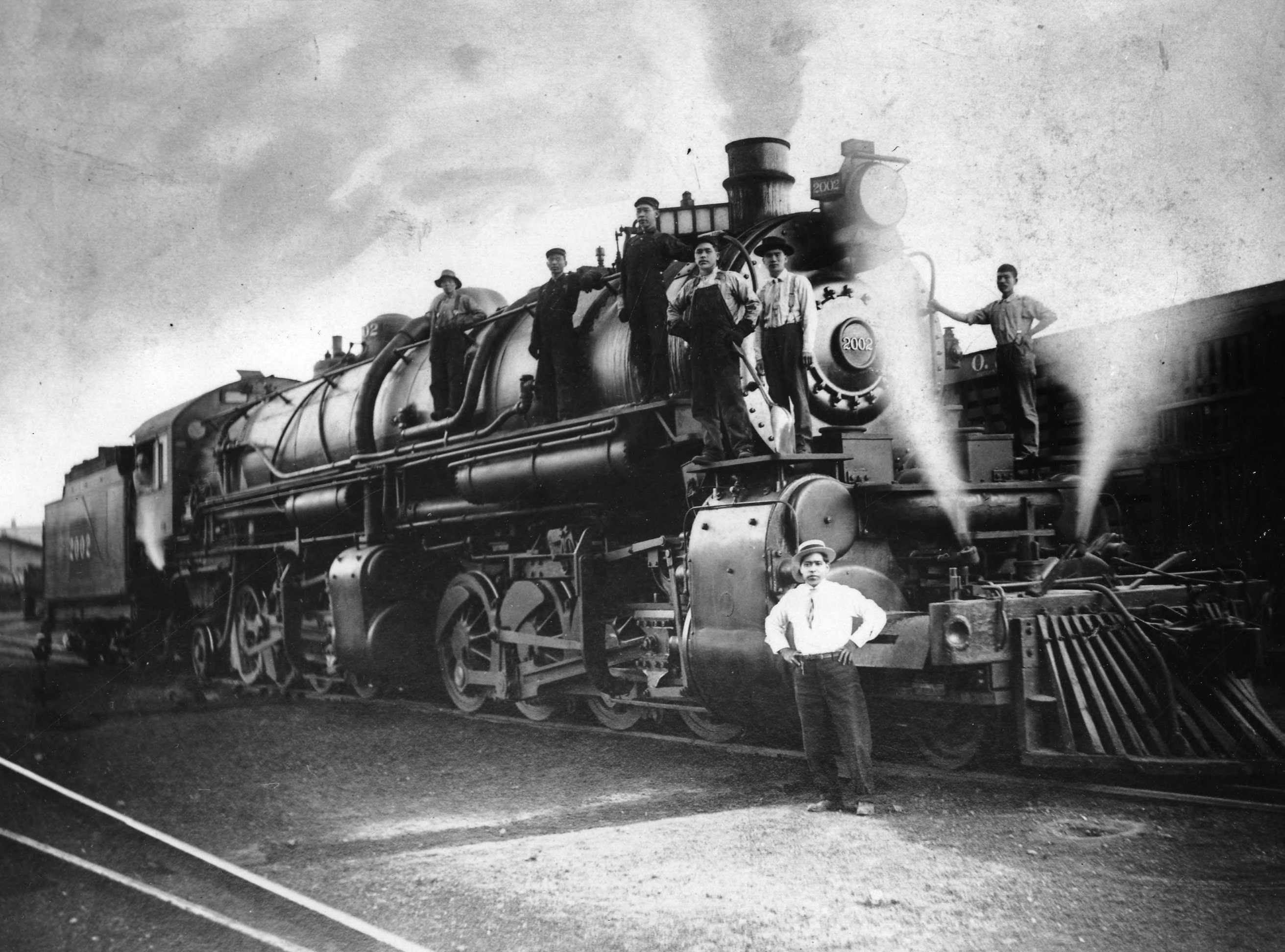 A group of Japanese rail workers pictured in Ogden, Utah, in 1910. 