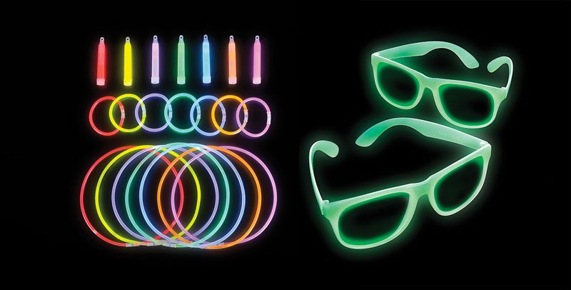 In the past few years, glow in the dark and LED items have become more popular.