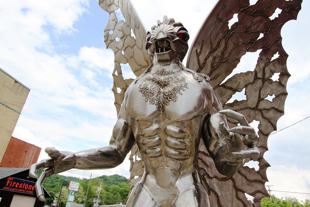 The Mothman Statue in Point Pleasant.