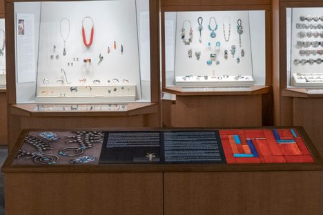 The jewelry display is a highlight of the Wheelwright Museum.. 