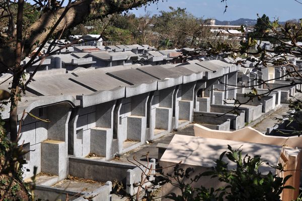 Shikina Cemetery in Naha, the capital of Okinawa, Japan.