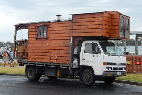 It's a house, on a truck. 