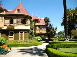 Winchester Mystery House, with some of its many doors and windows.
