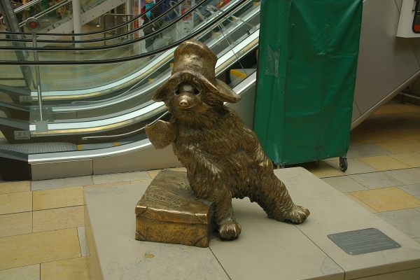 The Paddington Bear statue at Paddington station. 