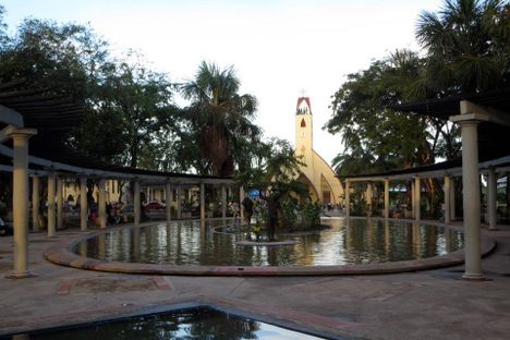 Parque Santander just before dusk.