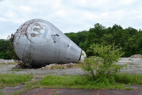 Remains of the atom smasher.