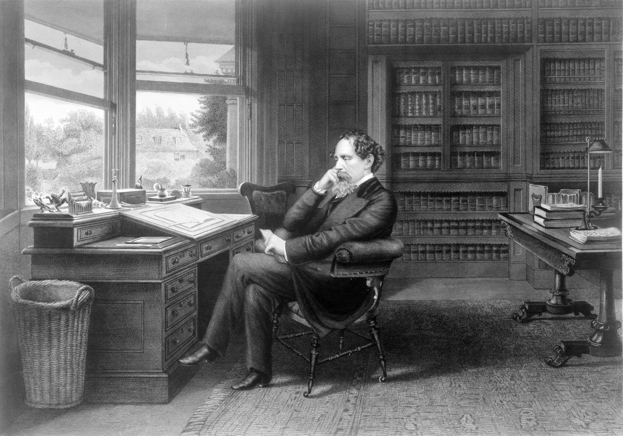 Dickens at work.