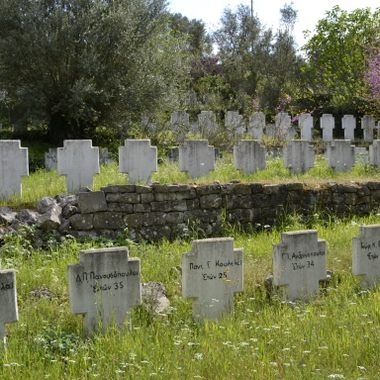 Rows of crosses in the field of execution.