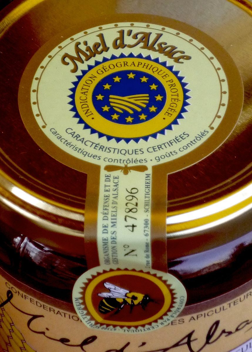 Miel D'Alsace, a prestigious French variety that often contains silver fir, lime tree, and other types of honeydew honey.