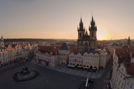 Soaring with the Sunrise above the Spires of Prague
