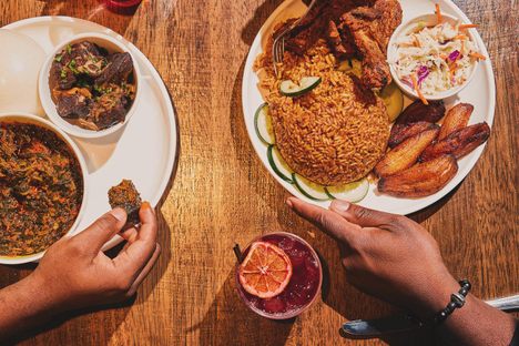 Jollof rice is central to the menu and made with care.